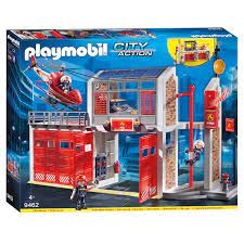 PLM 9462 BRANDWEERKAZERNE MET HELICOPTER (PLAYMOBIL City Action)
